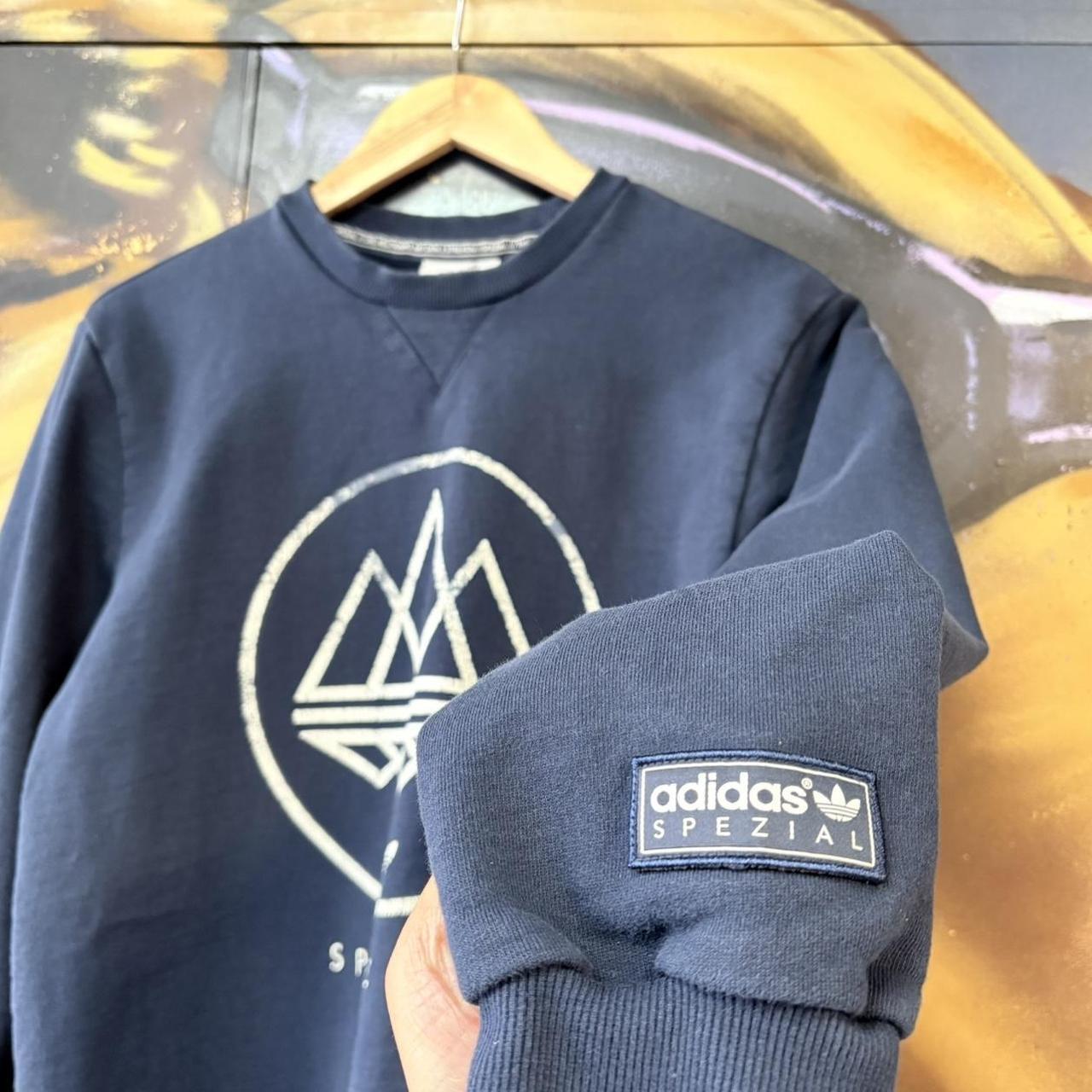 Vintage Adidas Spezial Sweatshirt Mens Medium Navy Trefoil Logo Crewneck Football Casual 90s Y2K