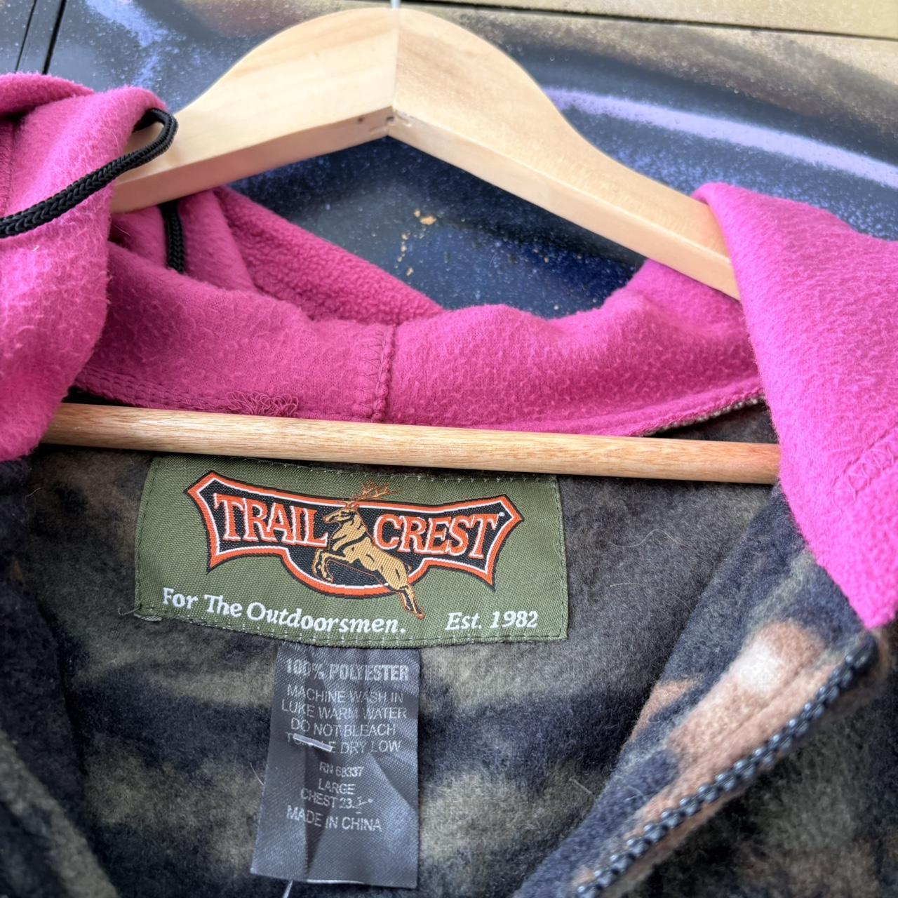 RealTree Mossy Oak Camo Pink Fleece Hoodie Mens Large Quarter Zip USA Hunting Gorpcore Streetwear Vintage 90s Y2K
