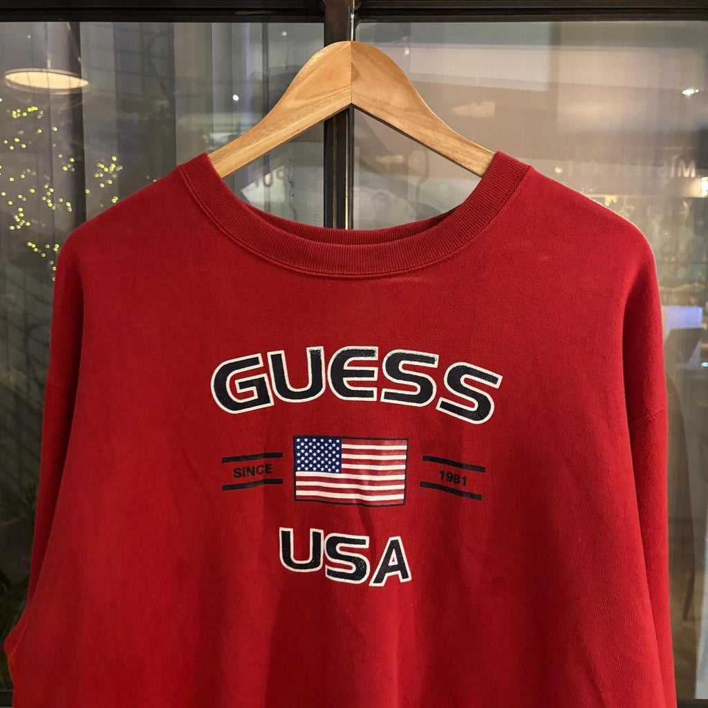 SWT650F - Vintage Retro Essential Ree Guess U.S.A Crewneck Jumper Sweatshirt with print logo #90s #sportswear #usa #y2k #guess