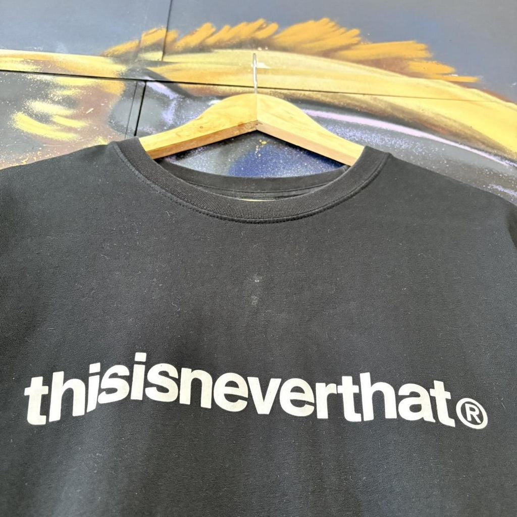 thisisneverthat Logo T-Shirt Mens Large Black Minimal Korean Streetwear Seoul Logo Tee Skate Street Vintage 90s Y2K