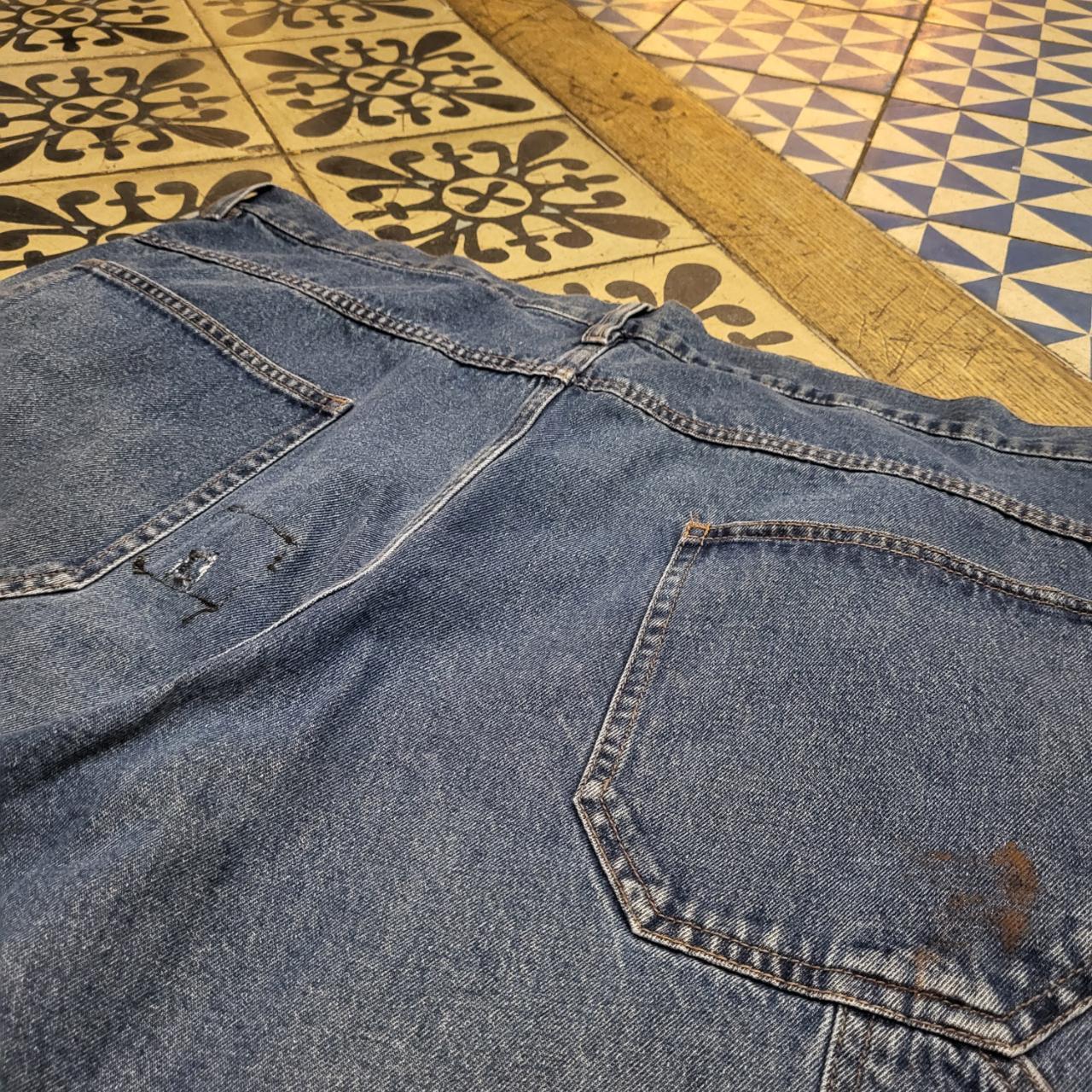 JRT5001 - Vintage Northwest Blue Wash Denim Shorts Jorts with detailed embroidered embroidery graphic carpenter #hiphop #y2k #skater #jorts