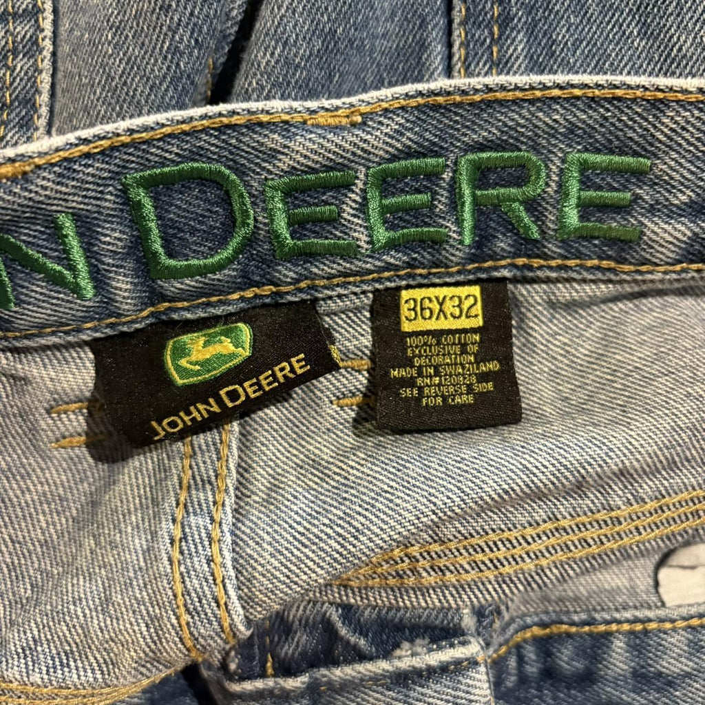TRW410F-P - Vintage retro essential John Deere Blue Wash Denim Carpenter Jeans Trousers pants #denim #fit #johndeere #carpenter
