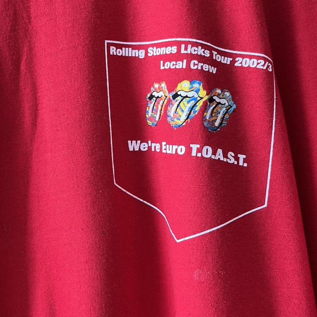 2002 Rolling Stones Licks Tour band music Local Crew  Tee