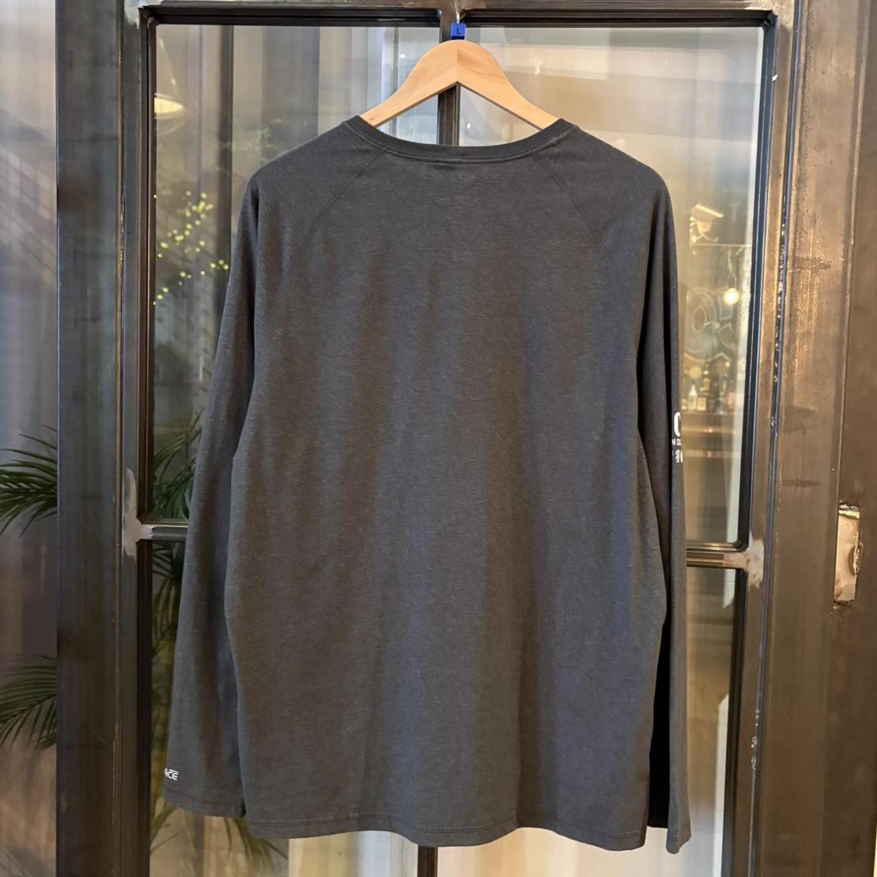 TEE526F - Vintage Retro Essential Grey Carhartt Pocket Longsleeve Top Tee T-shirt with embroidered patch logo #skater #workwear  #carhartt #y2k #longsleeve