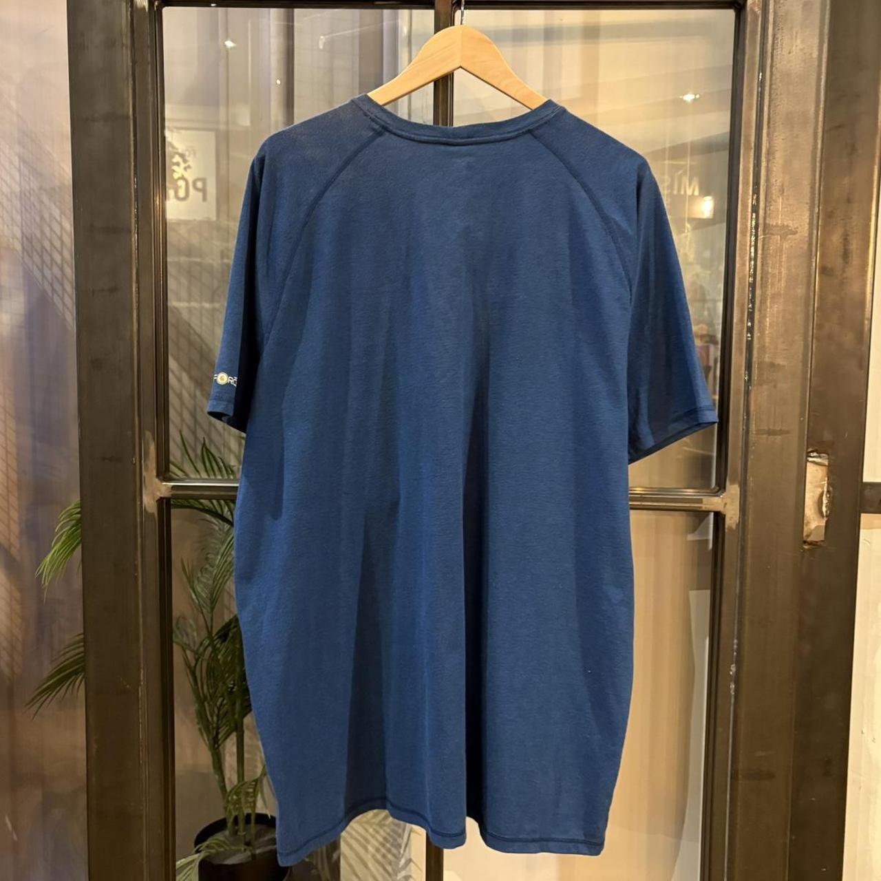 BR2306NJ-F - Vintage Retro Essential Blue Carhartt Pocket Top Tee T-shirt with embroidered patch logo #skater #workwear  #carhartt #y2k #pocket