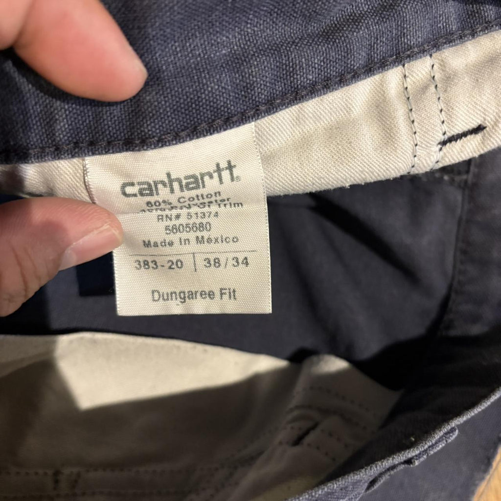 TRW475F-P - Vintage retro essential Navy Carhartt Carpenter Cropped Trousers pants casual workwear #skater #utility #workwear #carpenter #carhartt