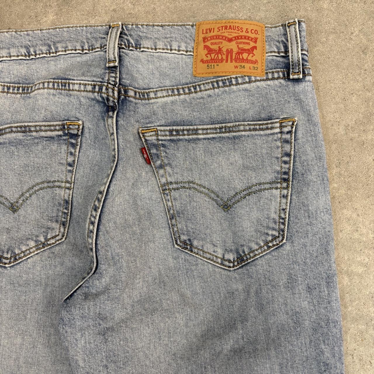 Vintage Levi's 511 Jeans Mens 34x32 Light Wash Denim Wash Straight Leg Trousers Cowboy Western USA 90s Y2K