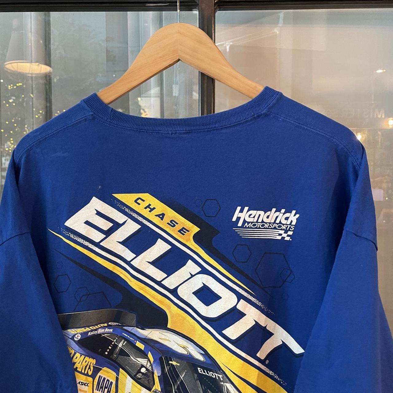 TEE00DF - Vintage Retro Essential Blue Nascar Chase Elliot 9 Napa Chevrolet Graphic Print Top Tee T-shirt #90s #graphic #nascar #racing #racer