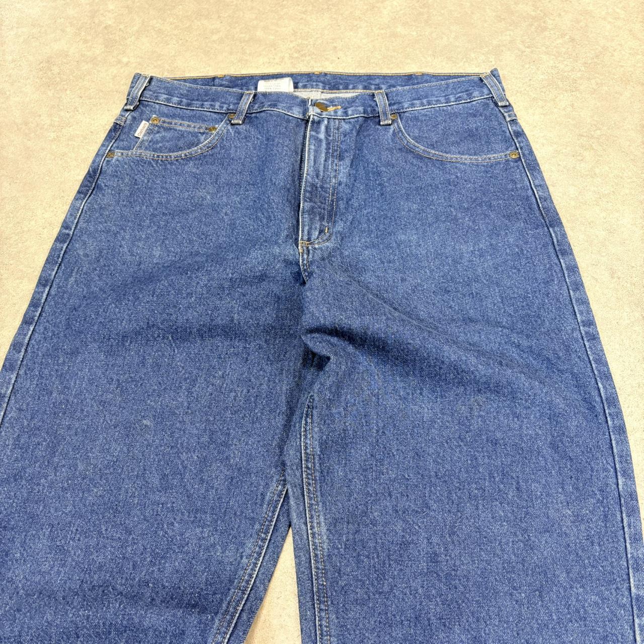 BR1912UK-U - Vintage retro essential Carhartt Straight Leg Relaxed Blue Wash Denim Jeans Trousers pants #denim #skater #jeans #carhartt #straightleg