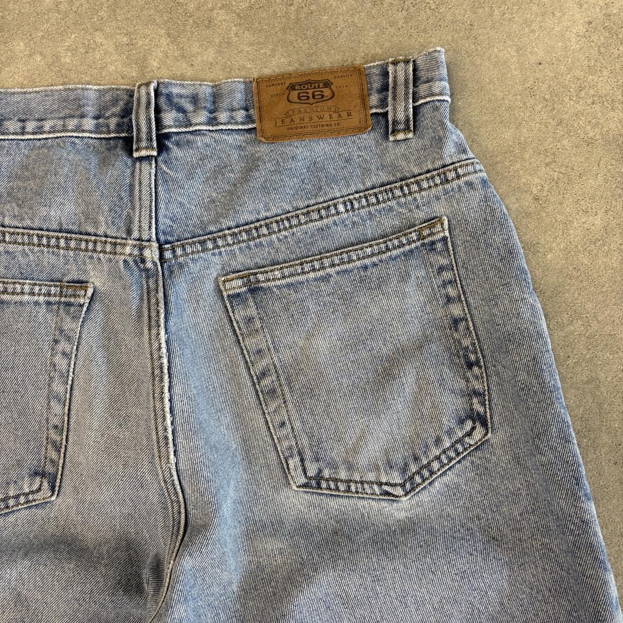 Vintage Route 66 Jorts Mens 32” Light Blue Wash Denim Jean Shorts Baggy Wide Leg Skate Surf Hip Hop 00s Y2K