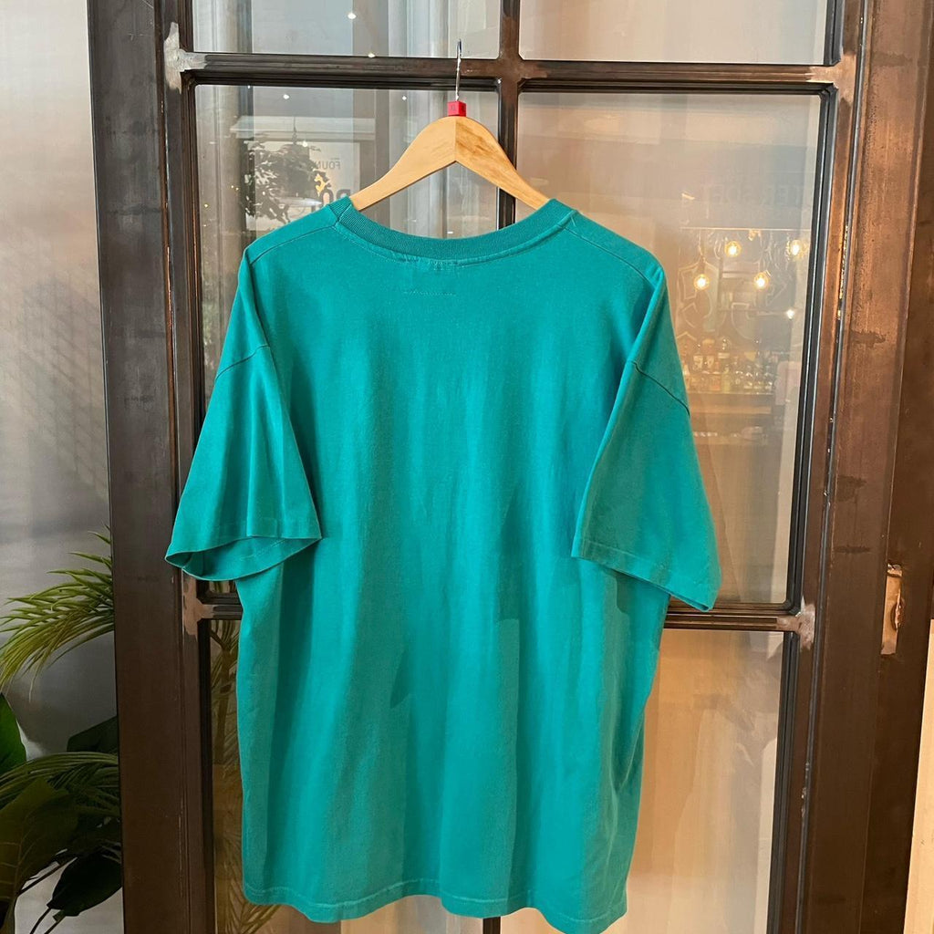 1224F87P - Vintage Retro Essential Teak Tommy Hilfiger Patch Embroidered Logo Single Stitch Top Tee T-shirt #90s #patchlogo #top #essential #tommy