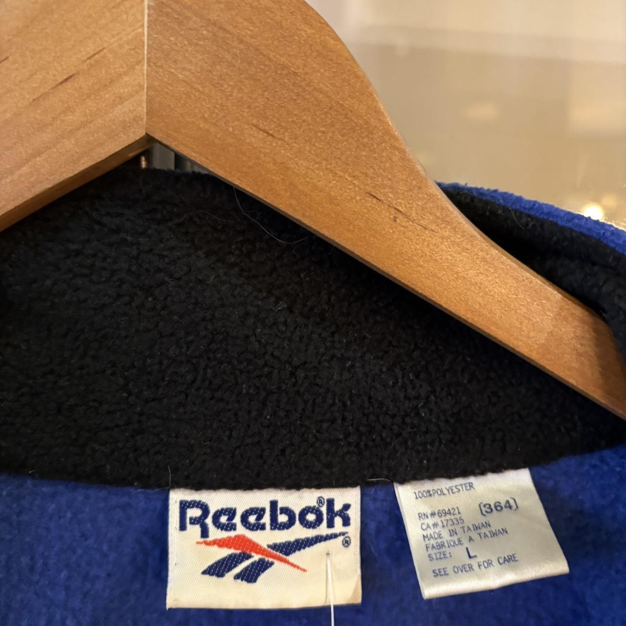 SWT609F - Vintage retro essential Blue and Black Reebok full zip up outdoor sweatshirt fleece jacket #fleece #reebok #sportswear #hike #climbing