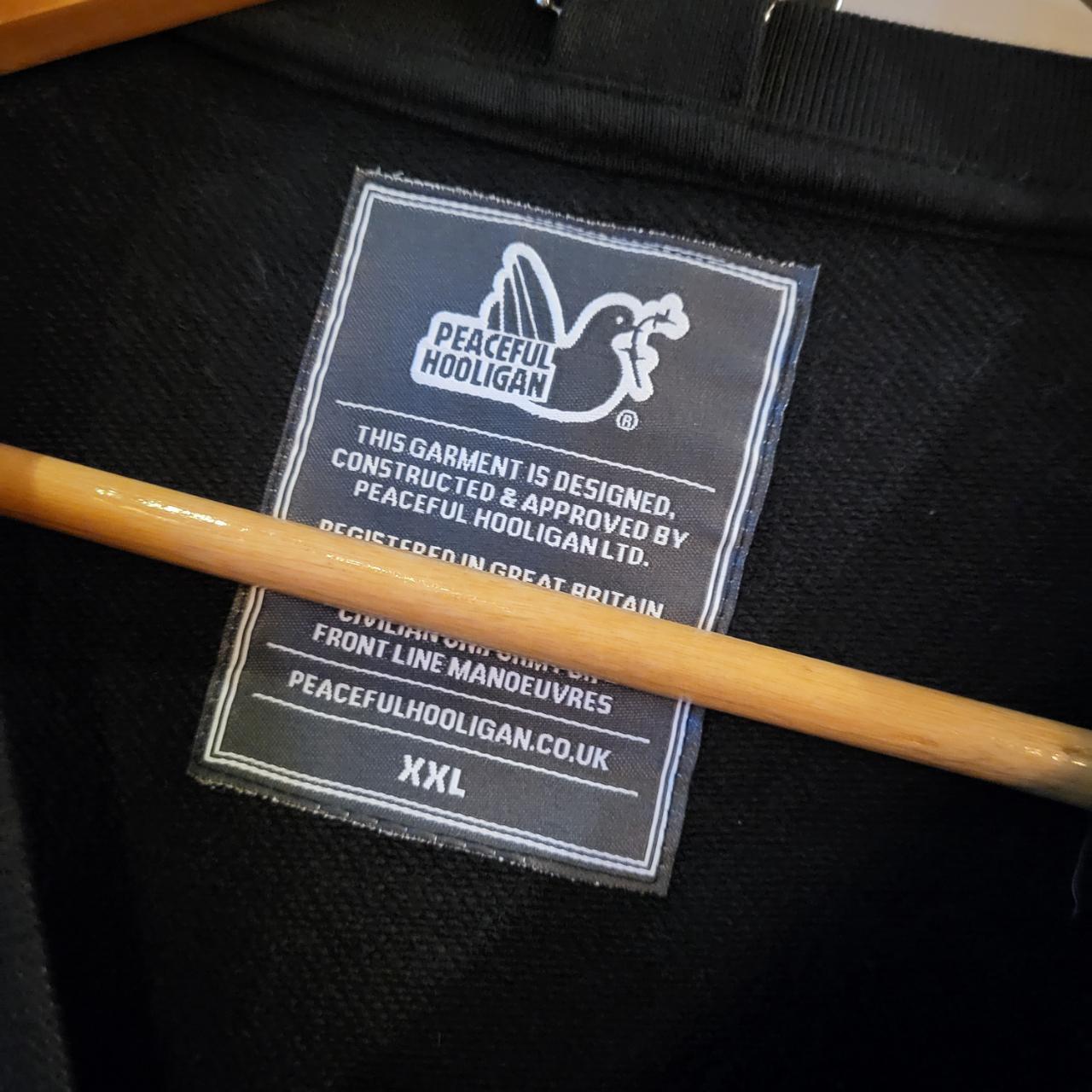 1224A96 - Brand New with Tags Essential Peaceful Hooligan ' Civilian Uniform for Frint Line Manoeuvres ' Black Graphic Print Jumper Pullover Crewneck Sweatshirt 90s y2k style #casual #peacefulhooligan #essential #sweatshirt