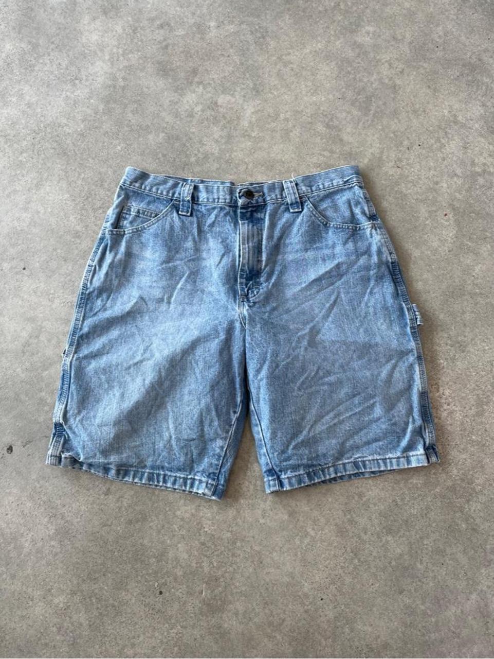 Wrangler Light Wash Blue Denim Carpenter Shorts