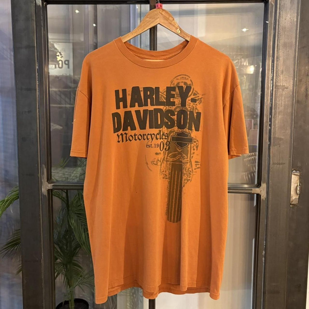 BR2401BJ-P - Vintage Retro Essential Orange Harley Davidson Grand Canyon Sedona, AZ Graphic Print Top Tee T-shirt #graphic #motorcycles #biker #harley #harleydavidson