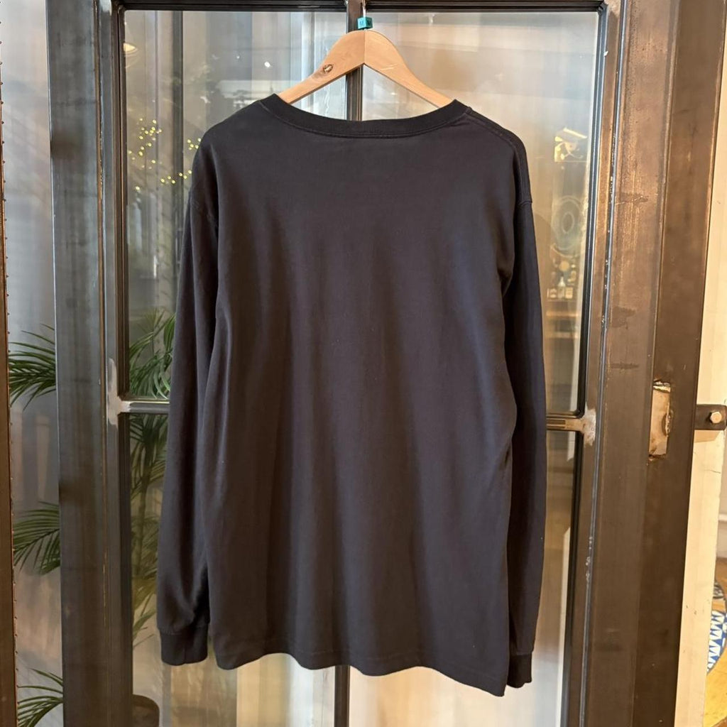 TEE520F - Vintage Retro Essential Black Carhartt Longsleeve Graphic Top Tee T-shirt with arm print logo #skater #workwear  #carhartt #y2k #longsleeve