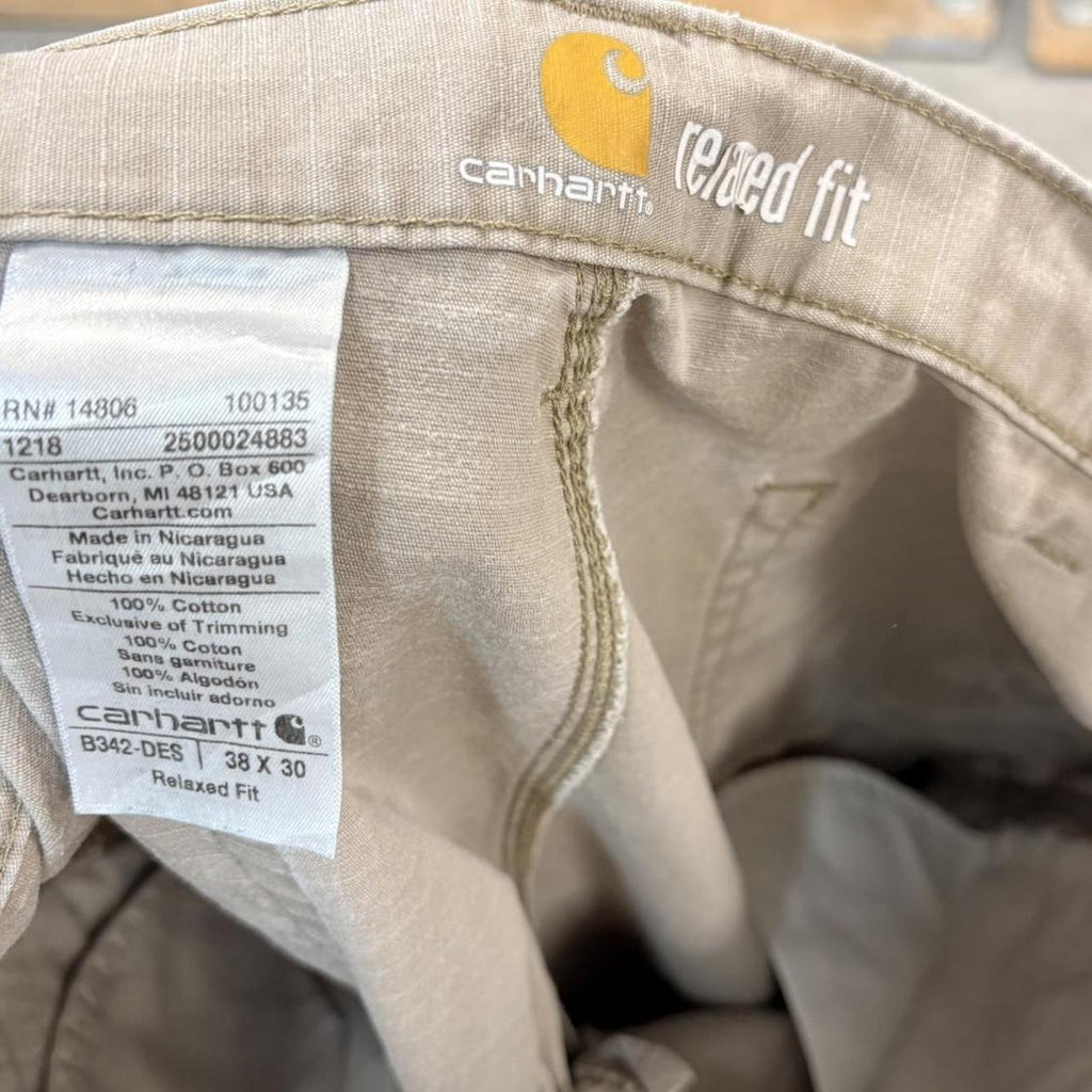 BR2701GO-U - Vintage retro essential  Stone Grey Carhartt ripstop cargo carpenter Trousers pants casual workwear #skater #utility #workwear #carpenter #carhartt