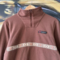 Berghaus Fleece Smock Women's Small Chocolate Brown 1/4 Quarter Zip Aztec Hiking Outdoor Top 90s Y2K