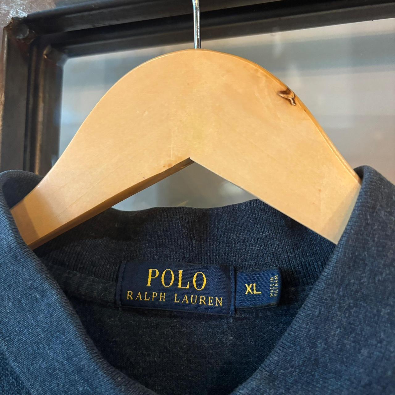 POL477F - Vintage Retro Ralph Lauren Navy Plain Polo Shirt Short Sleeve collared button up top  #Y2K #preppy #chiefkeef #oldmoney #ralphlauren