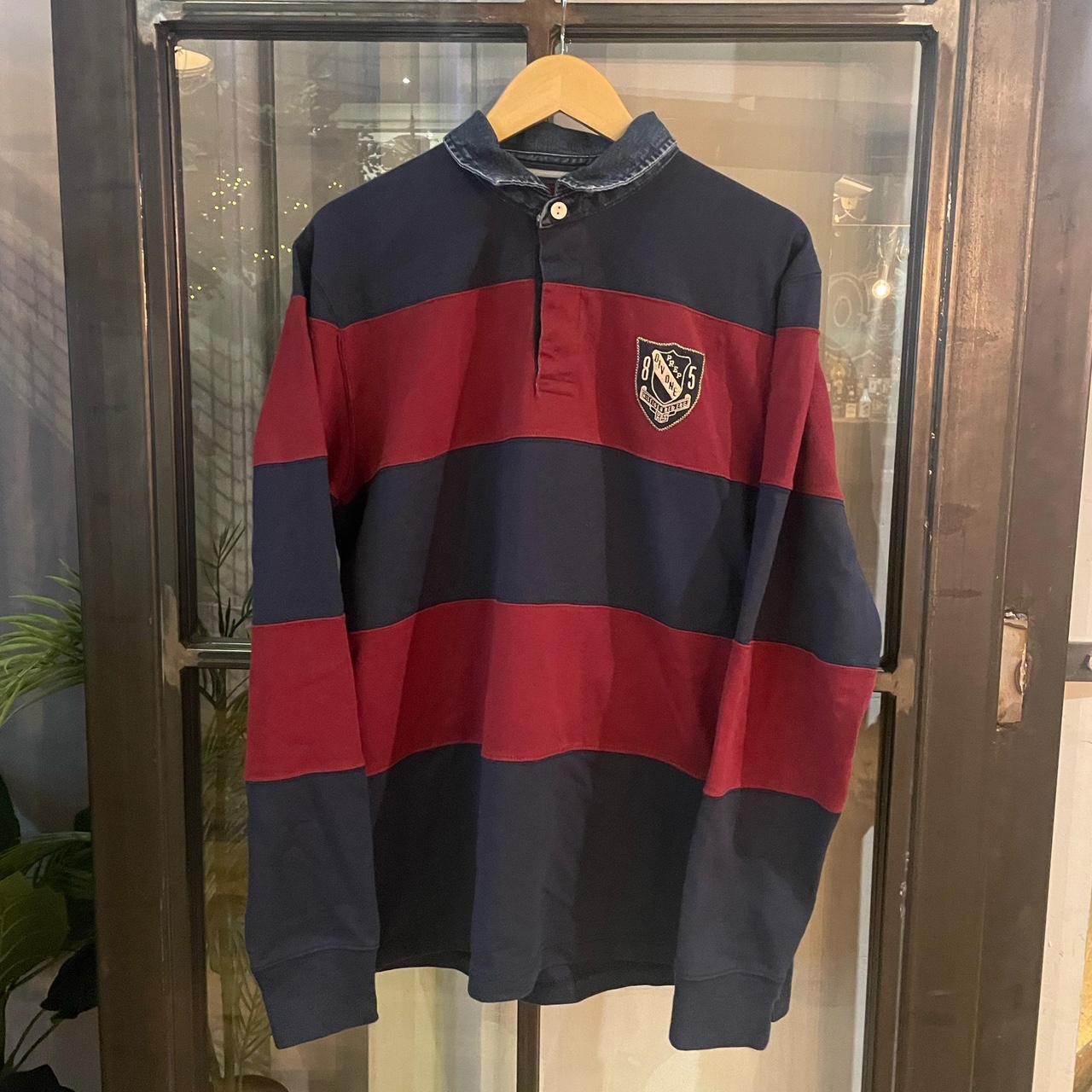 SWT542F - Vintage Retro Tommy Hilfiger Rugby Jersey Longsleeve Polo Shirt collared button up top  #Y2K #preppy #chiefkeef #oldmoney #tommy