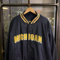 CPO502 - Vintage Retro Essential Michigan Wolverines College University American Football Navy Button Up College Bomber Windbreaker Jacket #varsity #college #bomber #college #michigan
