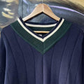 Vintage Great Lakes V-Neck Grandad Funky Knit Sweater