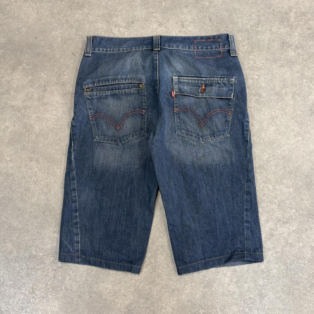 Vintage Blue Wash Levi’s Jorts Mens 32” Skate Surf Denim Jean Shorts Hip Hop Streetwear Y2K