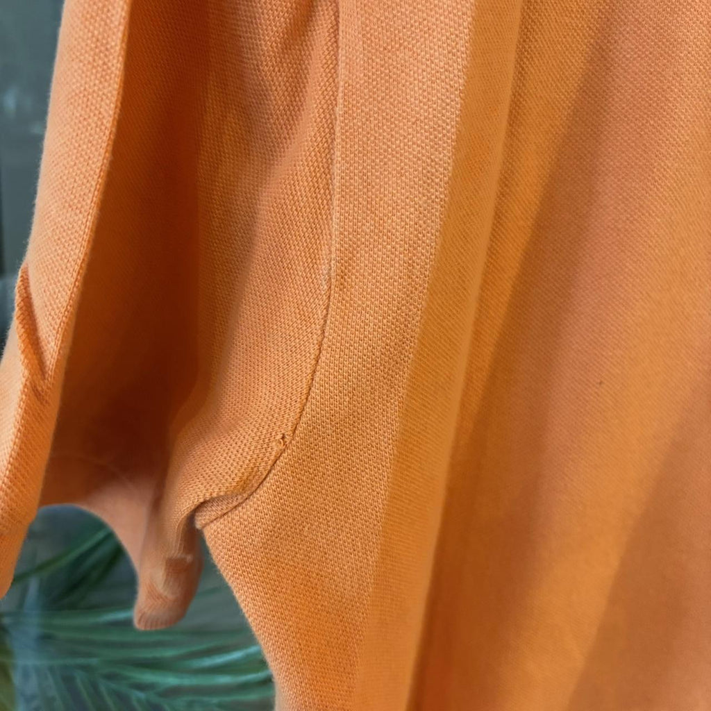 POL394-F - Vintage Retro Ralph Lauren Orange Plain Polo Shirt Short Sleeve collared button up top  #Y2K #preppy #chiefkeef #oldmoney #ralphlauren