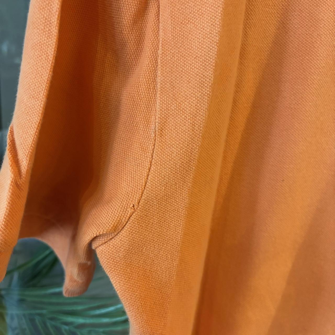POL394-F - Vintage Retro Ralph Lauren Orange Plain Polo Shirt Short Sleeve collared button up top  #Y2K #preppy #chiefkeef #oldmoney #ralphlauren