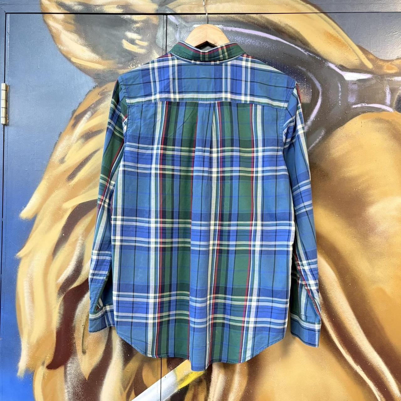 BR1912ALV-P - Vintage Ralph Lauren Blue and Green Check Longsleeve collared button up polo shirt top #Y2K #preppy #chiefkeef #smartcasual #oldmoney