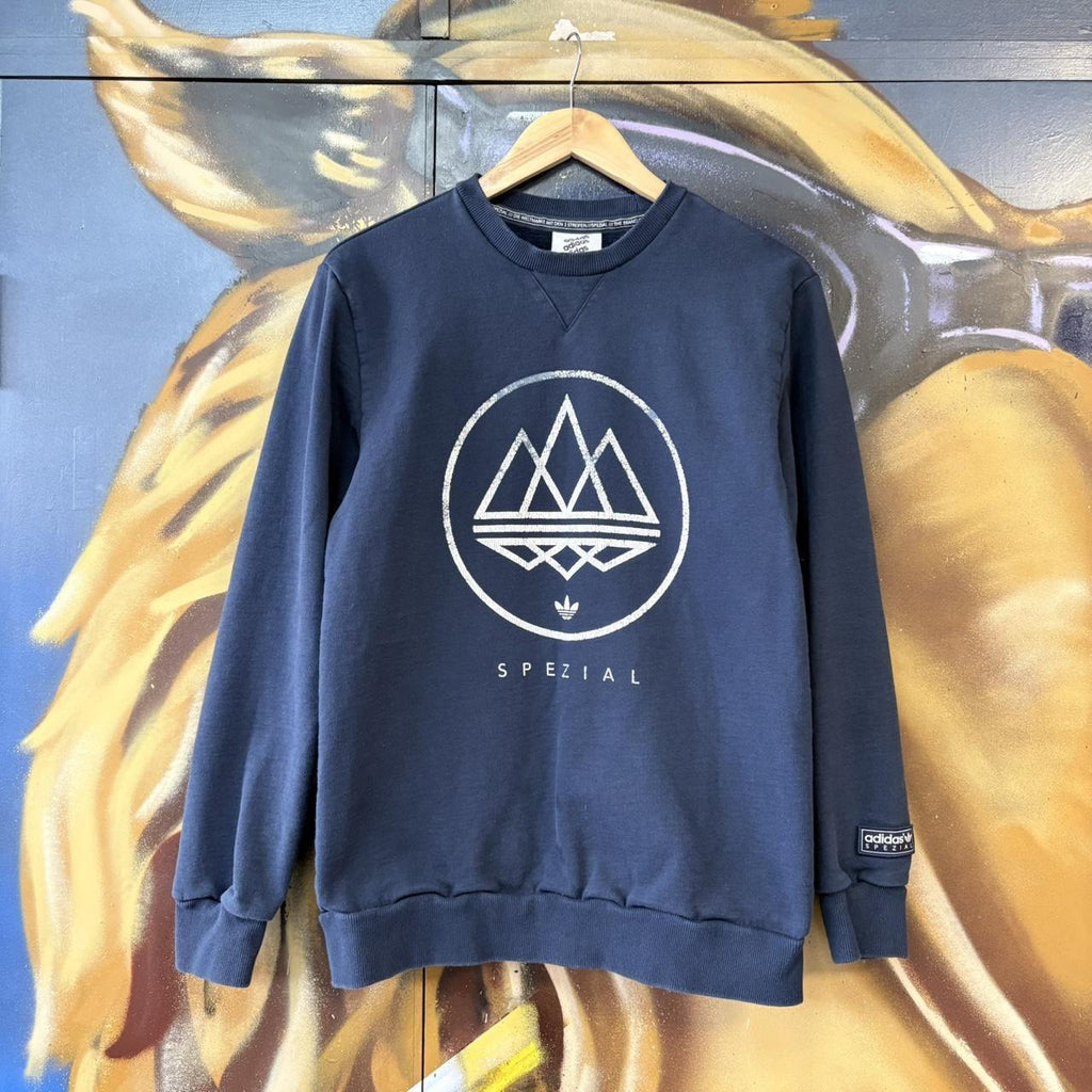 Vintage Adidas Spezial Sweatshirt Mens Medium Navy Trefoil Logo Crewneck Football Casual 90s Y2K