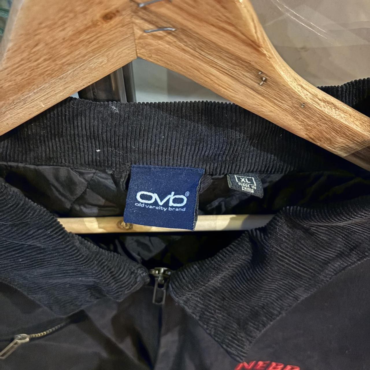 0125A80BR - Vintage Retro Black Full Zip Up lined Canvas Detroit Style Corduroy Collar Workwear Jacket With Embroidered Nebraska Chest logo  #utility #workwear #detroitjacket #boxy
