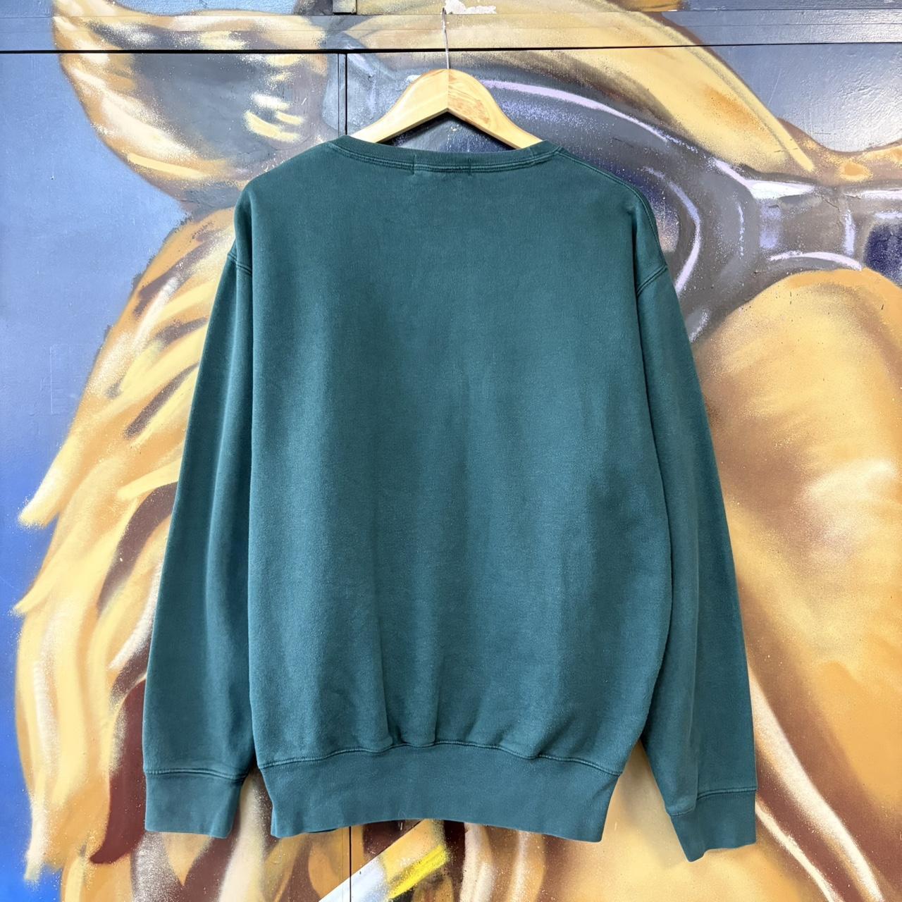 BR1912FY-U - Vintage Retro Essential Dark Green Polo Ralph Lauren Crewneck Jumper Sweatshirt with embroidered logo #oldmoney #90s #poloralphlauren #preppy #sweat