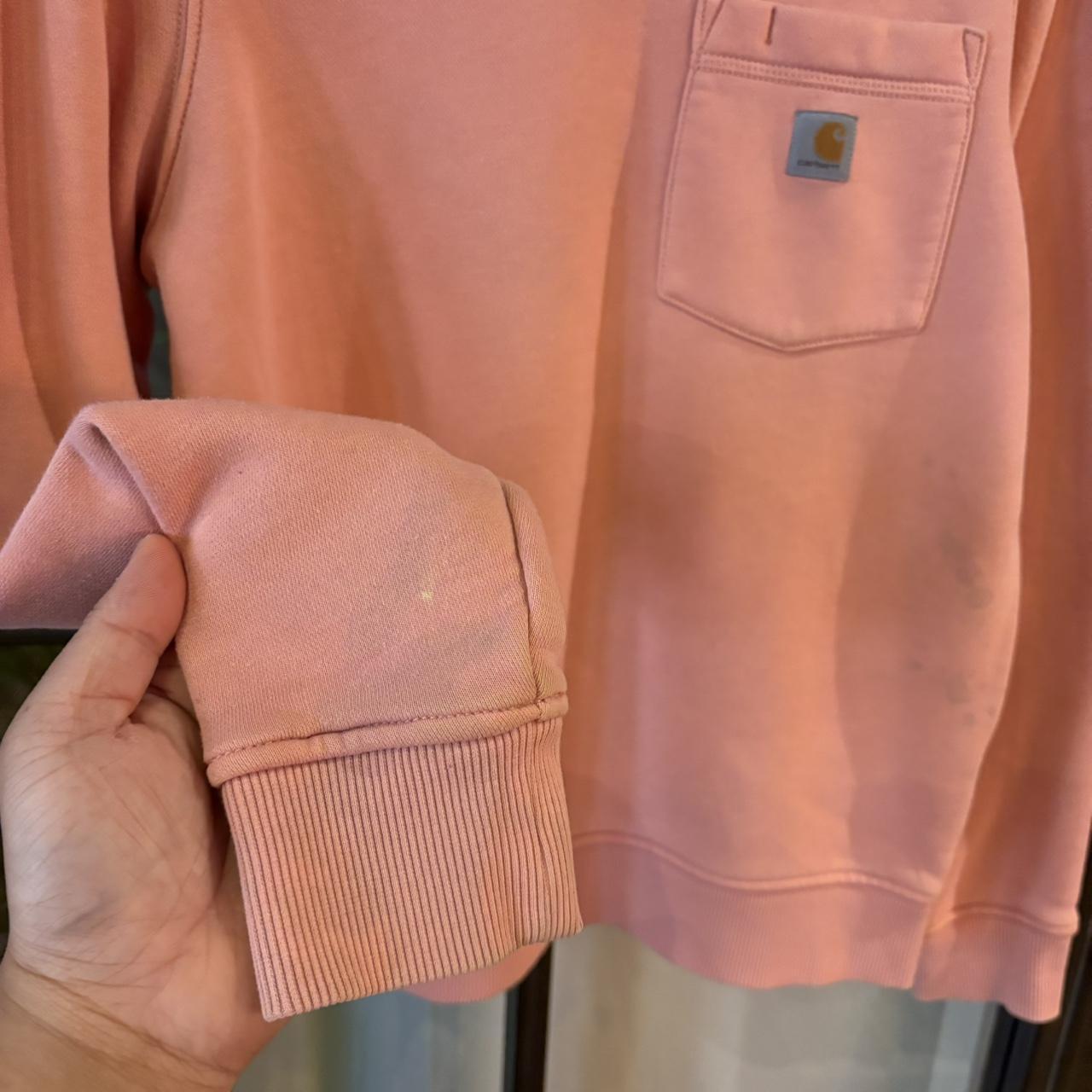 SWT611BR - Vintage Retro Essential Peach Carhartt Crewneck Jumper Sweatshirt with embroidered patch pocket logo #workwear #skater #essential #y2k #carhartt