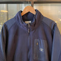 O225D79F - Vintage Retro Essential Champion Navy 1/4 Zip Up Fleece Jumper Sweatshirt with big spellout embroidered logo #90s #sportswear #essential #champion #y2k