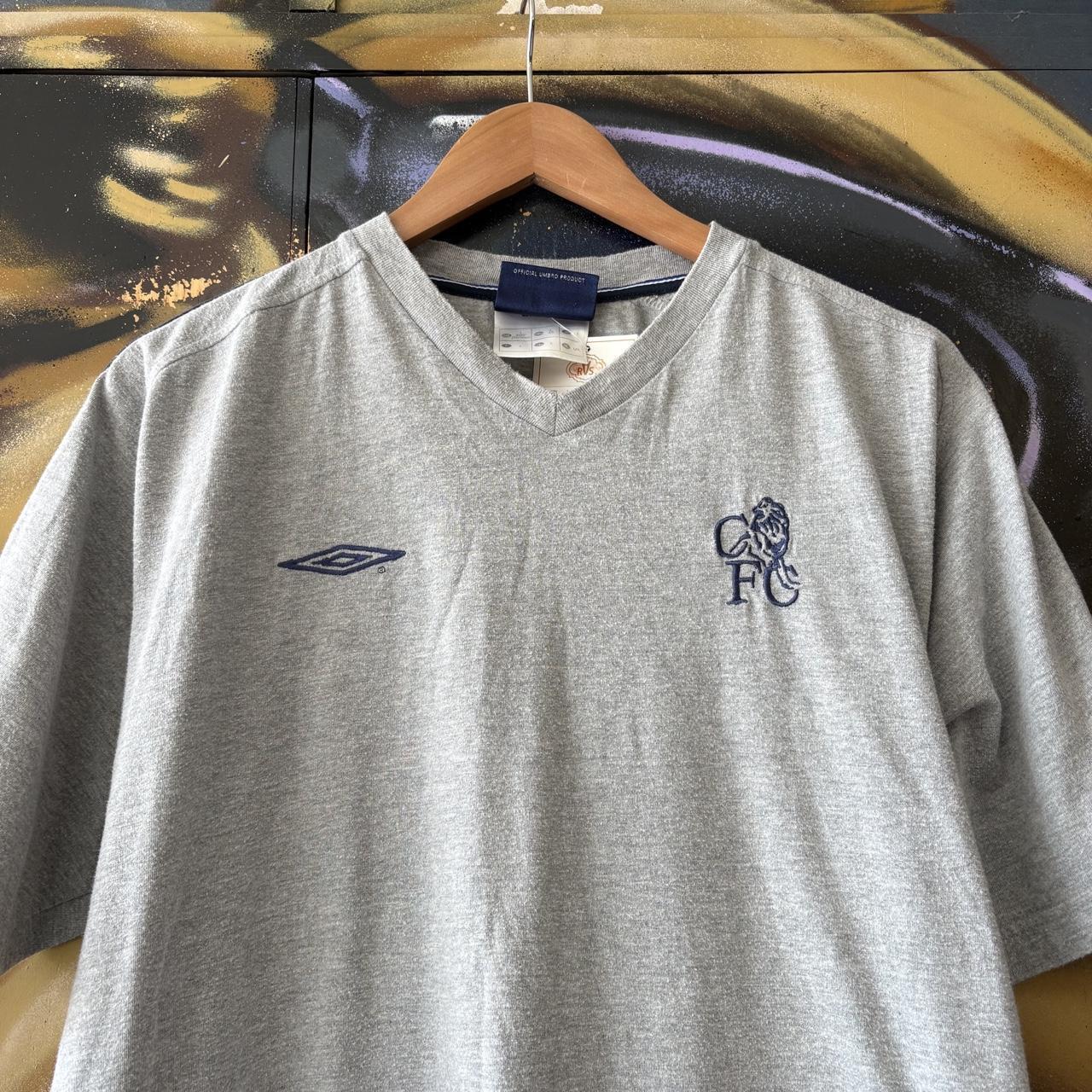 Vintage Umbro Chelsea T shirt Mens Large Grey 1998 2000 Football Autoglass Drill Training Tee Top