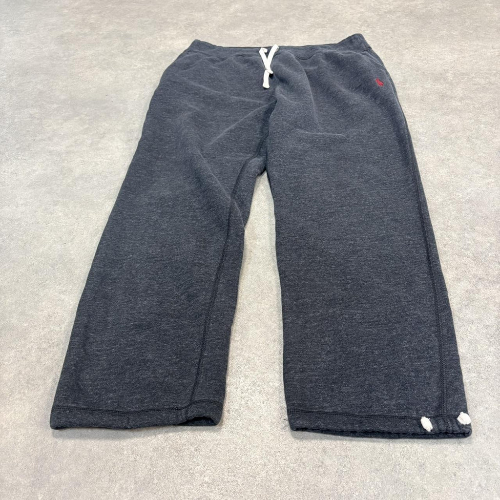 BR1912AFZ-U - Vintage retro essential Black Polo Ralph Lauren Black Jogging Bottoms pants with adjustable waist and hem #joggers #poloralphlauren
