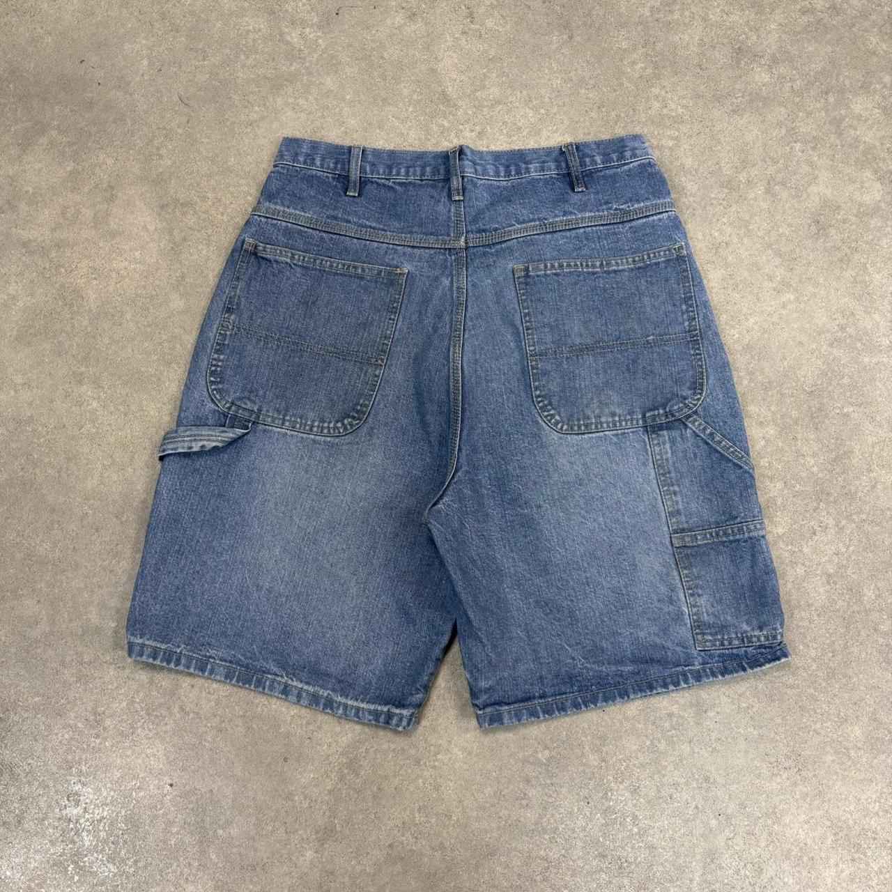 Vintage Carpenter Jorts Mens 32” Denim Light Blue Wash Jean Shorts Baggy Wide Leg Skate Surf Hip Hop 00s Y2K