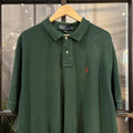 BR1912C-F - Vintage Retro Ralph Lauren Plain Dark Green Polo Shirt Short Sleeve collared button up top  #Y2K #preppy #chiefkeef #oldmoney #ralphlauren