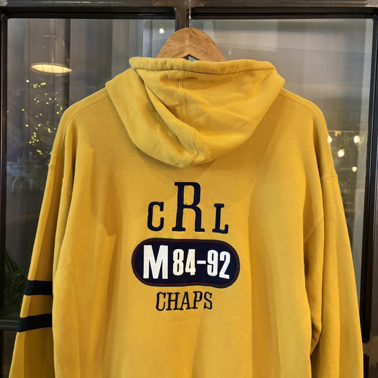 SWT619F - Vintage Retro Essential Yellow Ralph Lauren Chaps Sweatshirt Hoodie with embroidered back logo #preppy #sportswear #essential #chaps #y2k