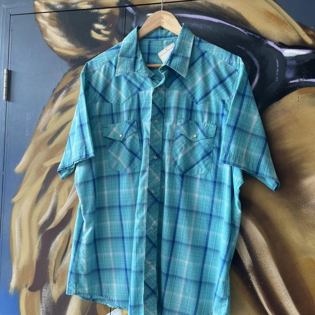 Plaid Short Sleeve Button Up Shirt