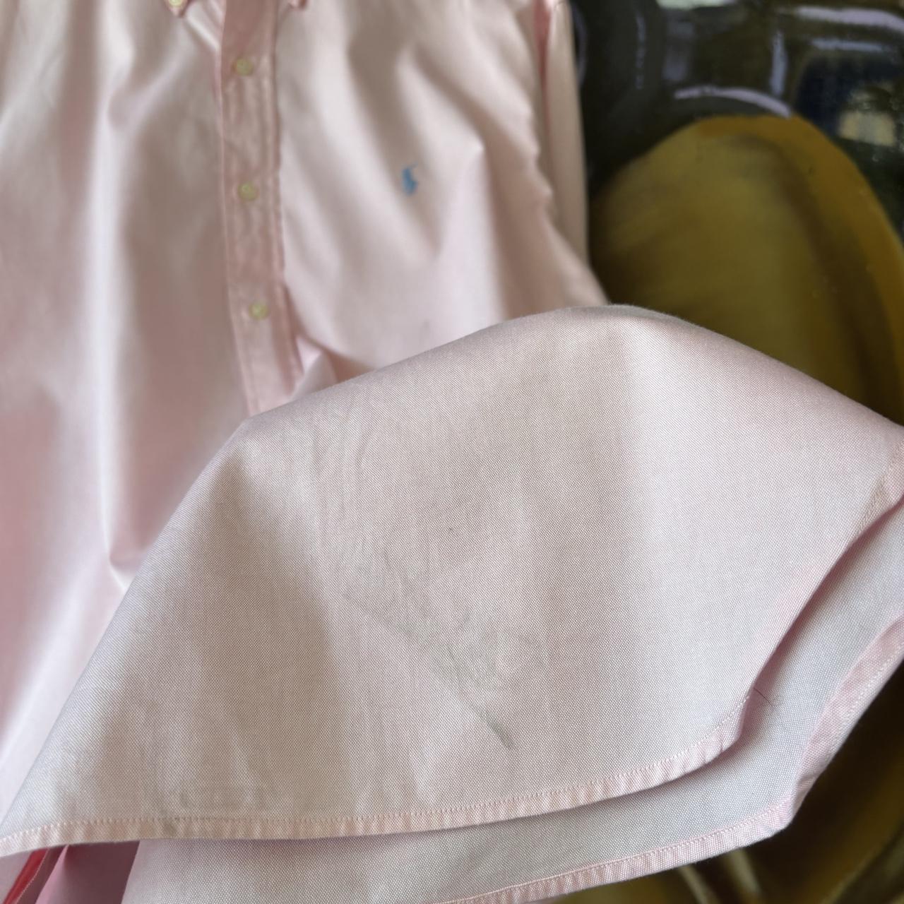 Vintage Ralph Lauren Polo Shirt Mens XL Plain Pink Preppy Pony Logo Collared Button Up Top Y2K 90s
