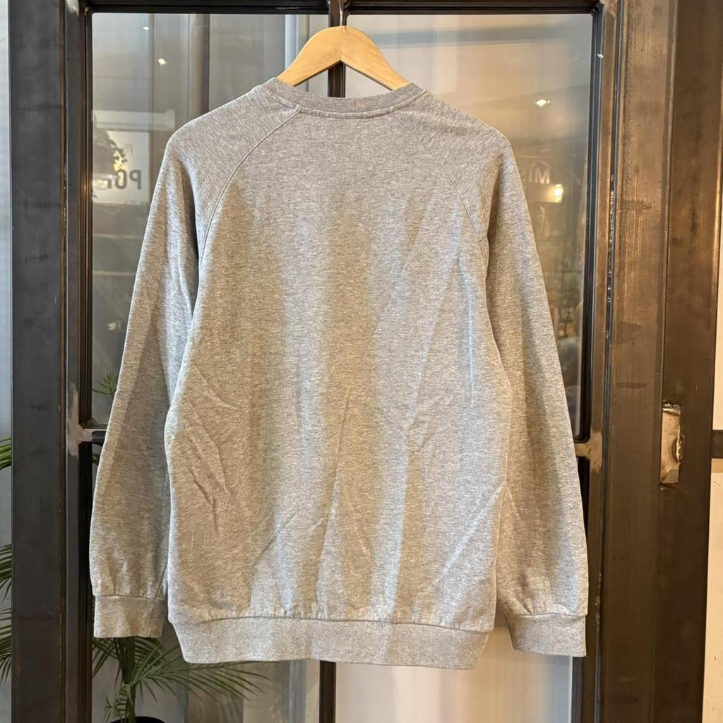 MA2207EJ - Vintage Retro Essential Grey Adidas Raglan Jumper Sweatshirt with embroidered logo #90s #sportswear #essential #y2k #adidas