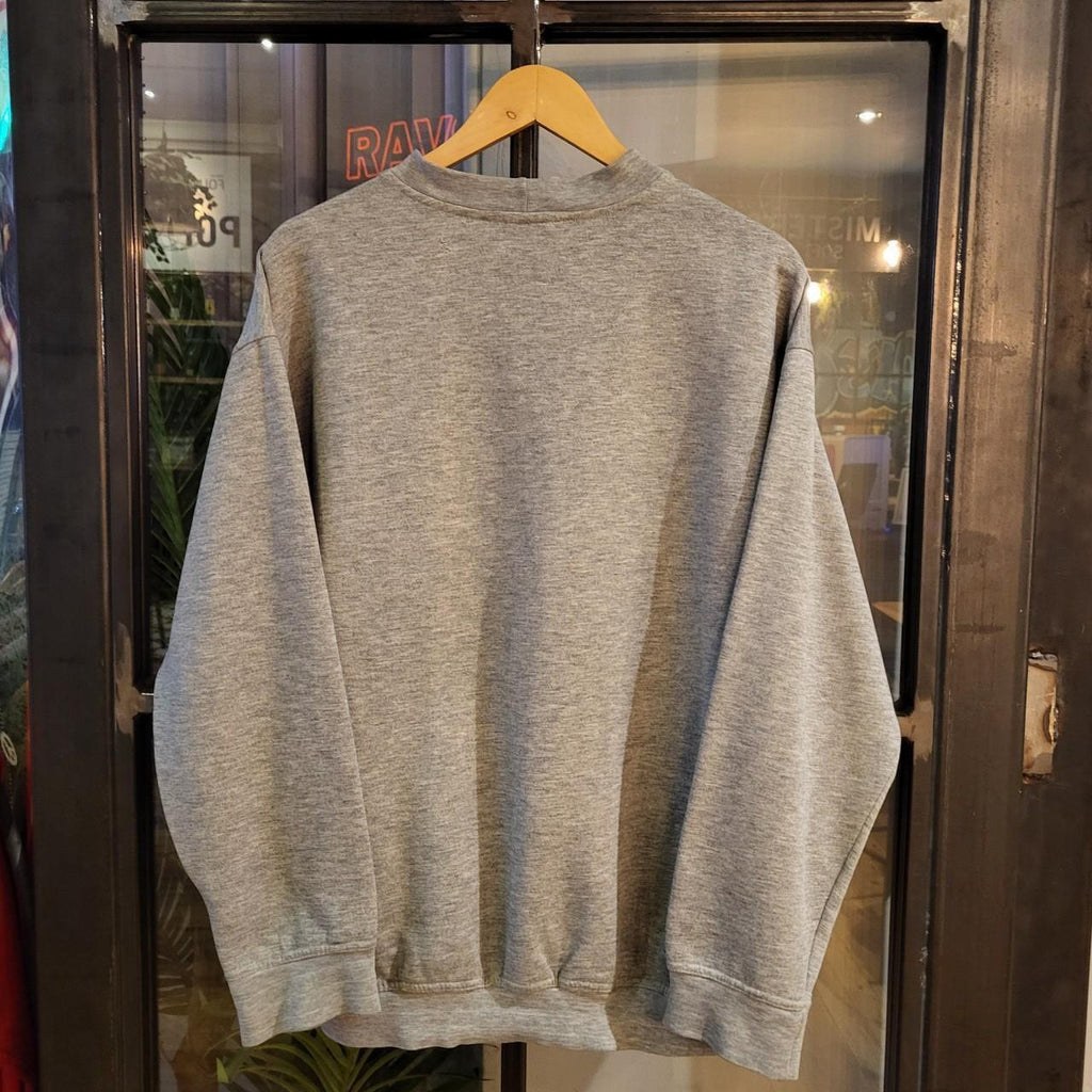 SWT123 - Vintage Retro Essential Grey Puma sweatshirt jumper pullover crewneck with centre spell out logo #puma #essential #casual #baggy