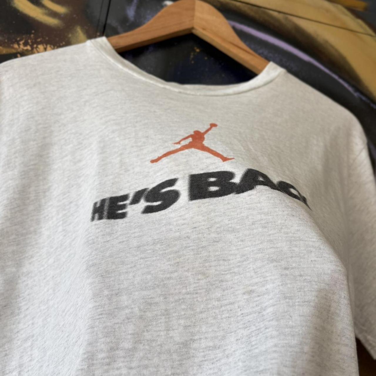 Vintage Nike Jordan T Shirt Tee Mens Small Grey Single Stitch Jumpman Graphic Print Logo NBA 90s Y2K