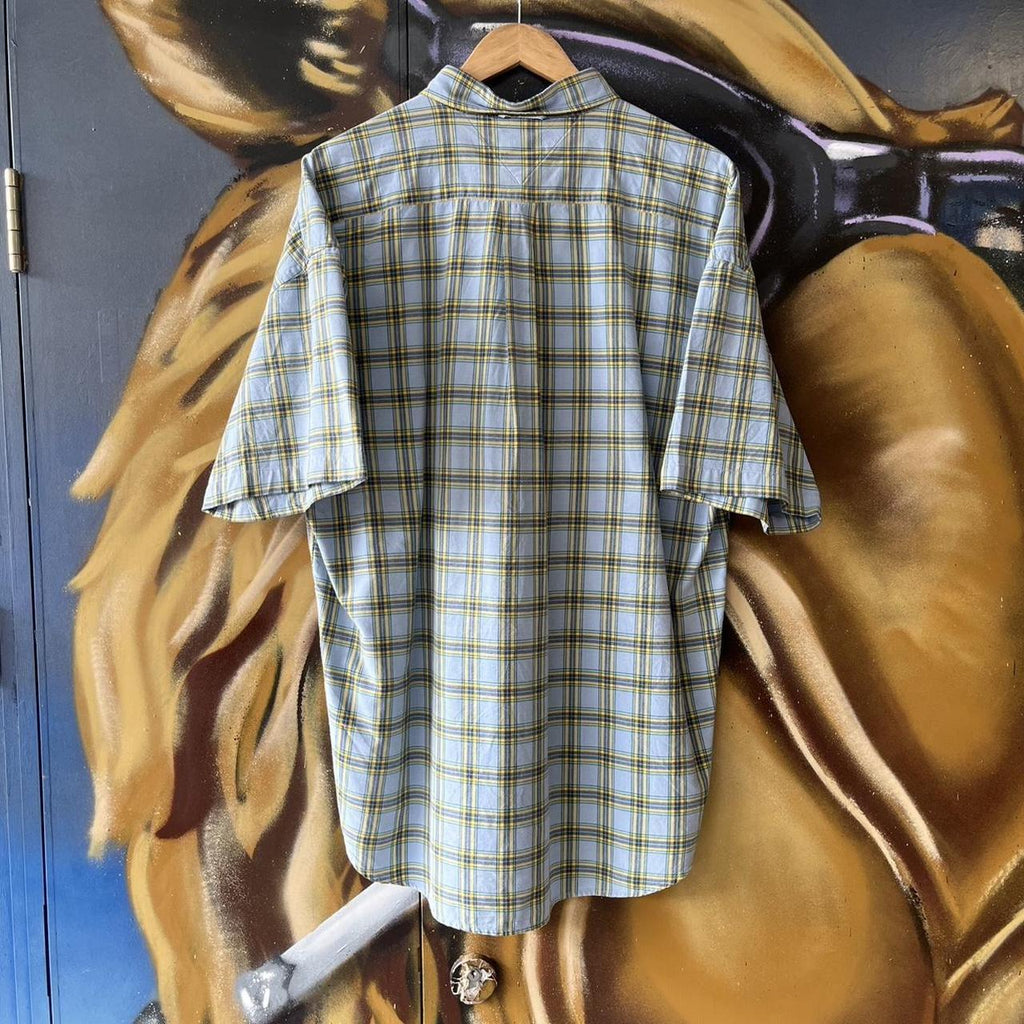 Checkered Short Sleeve Button Up Shirt