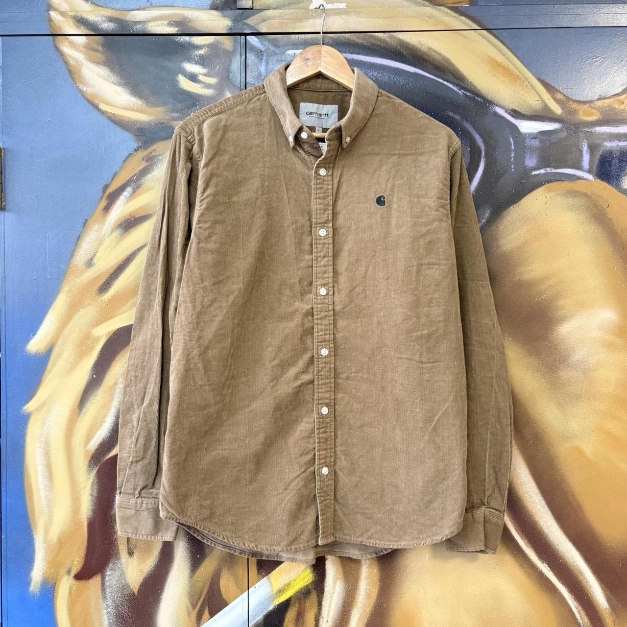 Vintage Carhartt Madison Corduroy Shirt Mens Medium Brown Button Down Workwear 90s Y2K