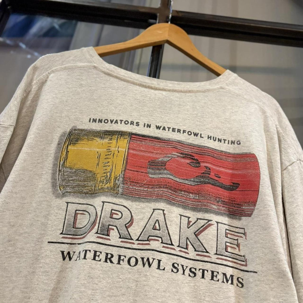 1224G04-F - Vintage Retro Essential Grey Drakes gun bullet hunting Waterfowl System Graphic Print Top Tee T-shirt #90s #graphic #top #essential #drakes