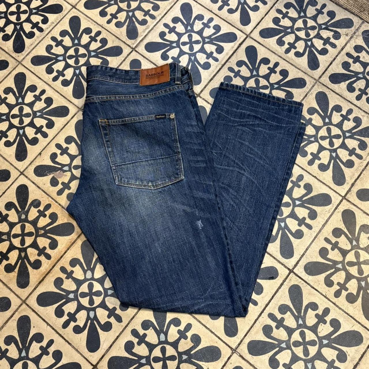 EB0609A-P - Vintage retro essential Barbour Blue Wash Denim Jeans Trousers pants #denim #slimfit #barbour #blokecore #jeans