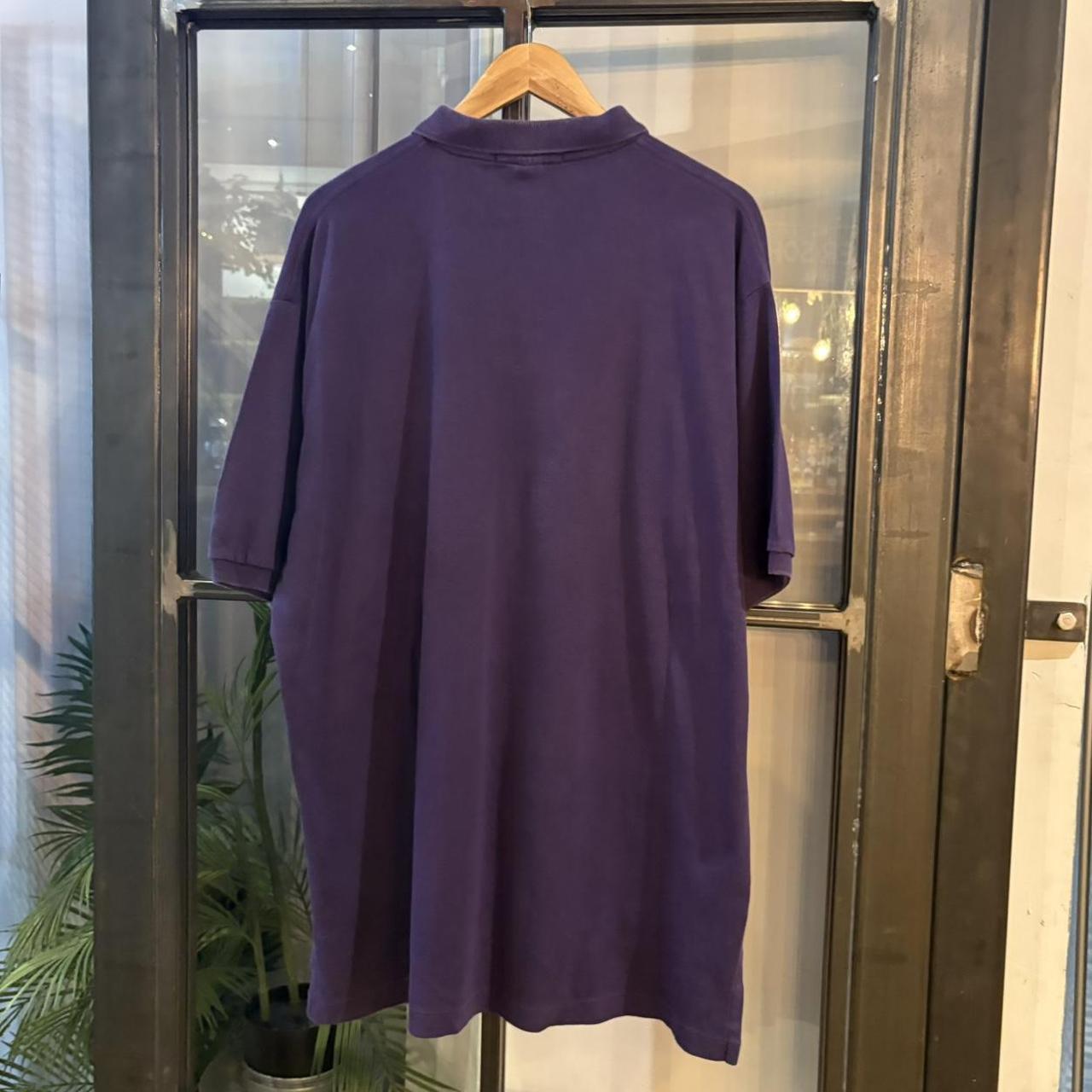 POL526F - Vintage Retro Ralph Lauren Plain Purple Polo Shirt Short Sleeve collared button up top  #Y2K #preppy #chiefkeef #oldmoney #ralphlauren